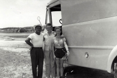 Herman, Bobby, and Theadora with a dog, San Antonio